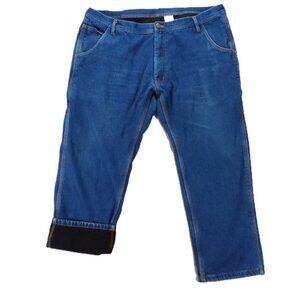 Key Fleece Lined Carpenter Jean Men 42x29, Tag 42x30 Blue Denim Workwear Outdoor